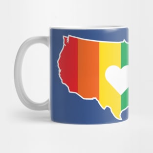 Gay USA Rainbow United States Outline Mug